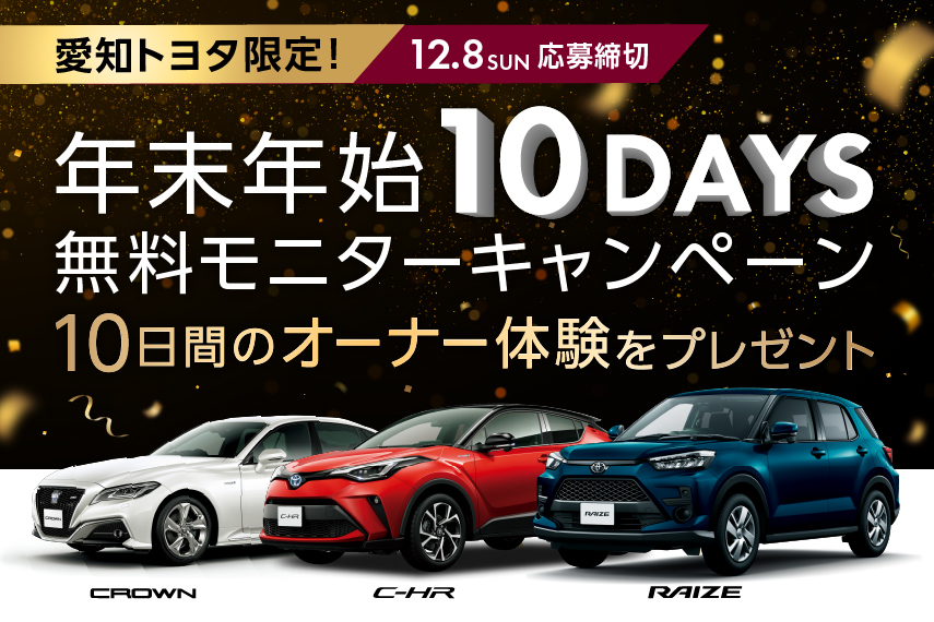 年末年始10DAYS 無料モニターキャンペーン