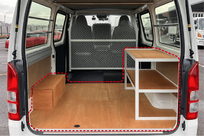 室内床面板張り＋棚制作