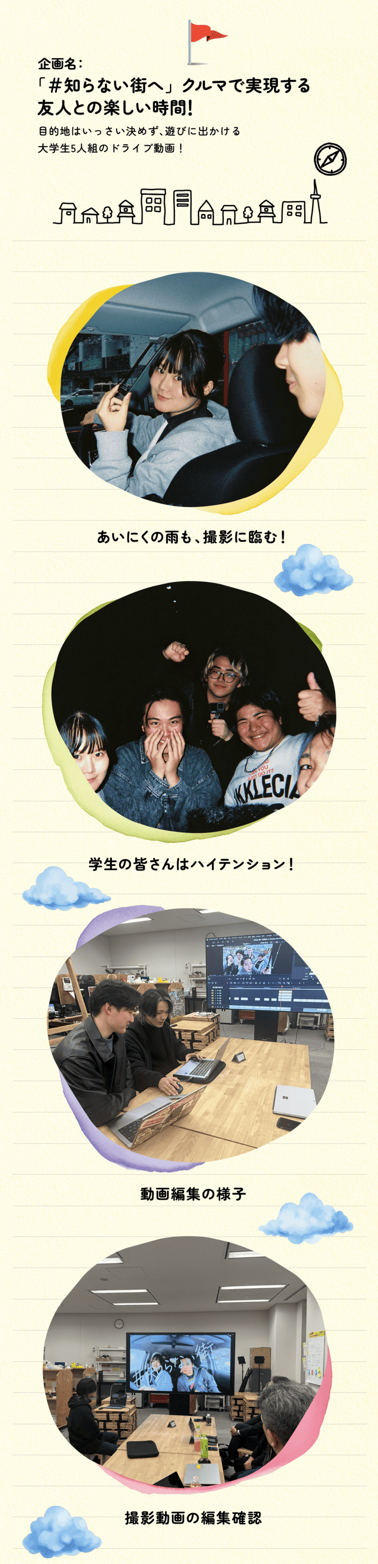 企画名：「#知らない街へ」クルマで実現する友人との楽しい時間！