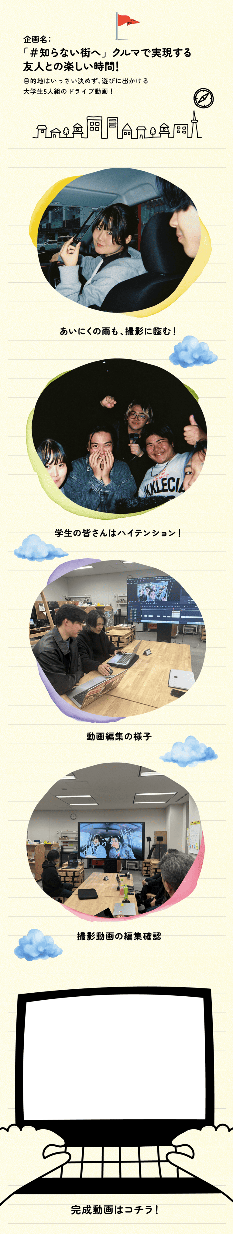 企画名：「#知らない街へ」クルマで実現する友人との楽しい時間！